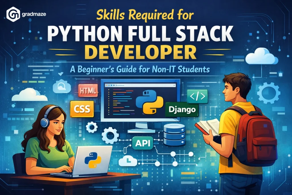 Python full stack developer skills for beginners with coding tools and technologies visual